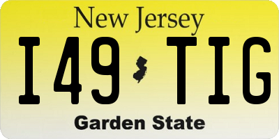 NJ license plate I49TIG