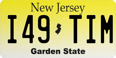 NJ license plate I49TIM