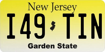 NJ license plate I49TIN
