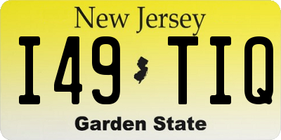 NJ license plate I49TIQ