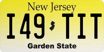 NJ license plate I49TIT