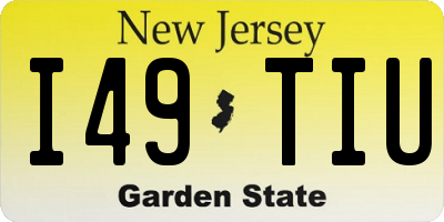 NJ license plate I49TIU