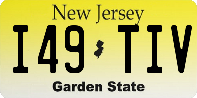 NJ license plate I49TIV