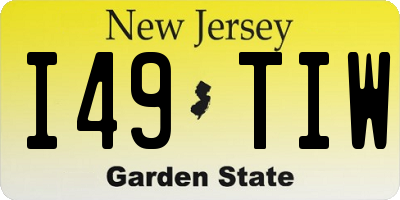 NJ license plate I49TIW