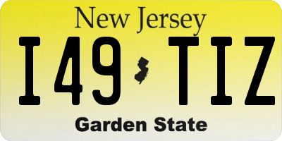 NJ license plate I49TIZ