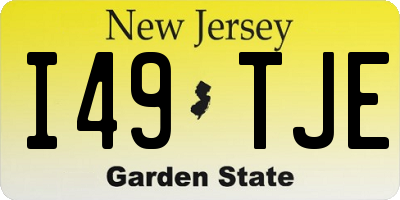 NJ license plate I49TJE