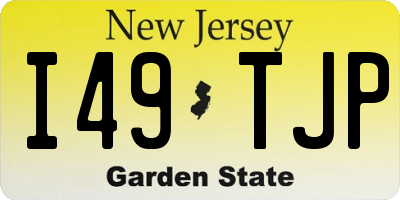 NJ license plate I49TJP