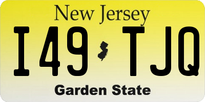 NJ license plate I49TJQ