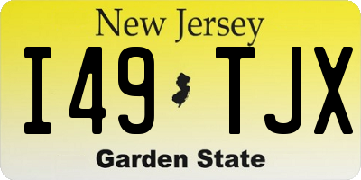 NJ license plate I49TJX