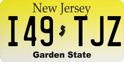 NJ license plate I49TJZ