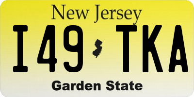 NJ license plate I49TKA