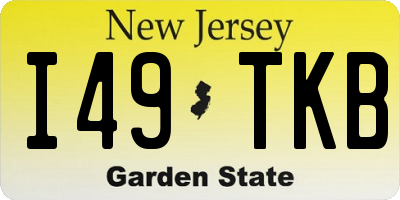 NJ license plate I49TKB