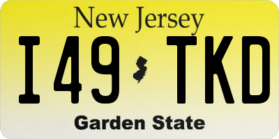NJ license plate I49TKD
