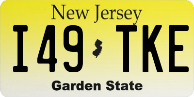 NJ license plate I49TKE