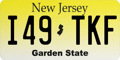 NJ license plate I49TKF