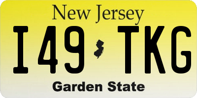 NJ license plate I49TKG