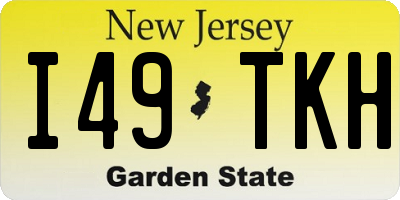NJ license plate I49TKH