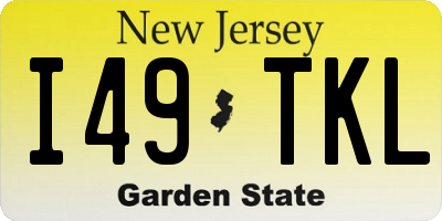 NJ license plate I49TKL