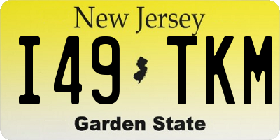 NJ license plate I49TKM