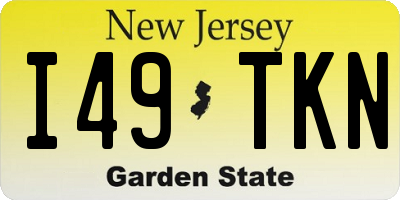 NJ license plate I49TKN