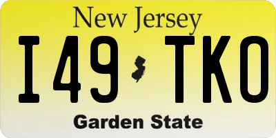 NJ license plate I49TKO