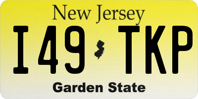 NJ license plate I49TKP