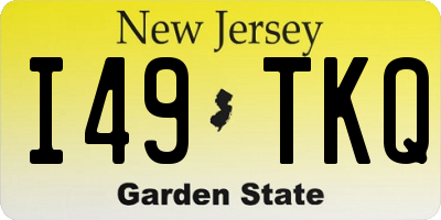NJ license plate I49TKQ