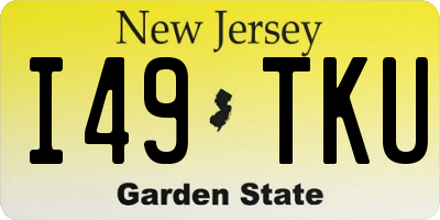 NJ license plate I49TKU