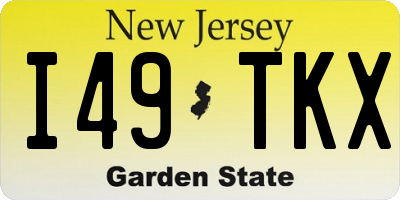 NJ license plate I49TKX