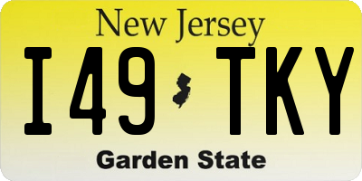 NJ license plate I49TKY