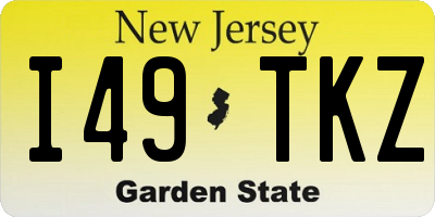 NJ license plate I49TKZ