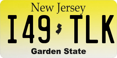 NJ license plate I49TLK