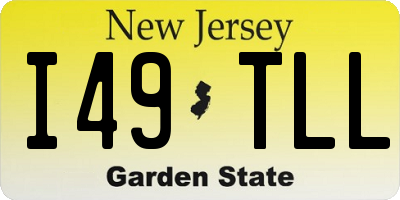 NJ license plate I49TLL
