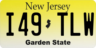 NJ license plate I49TLW