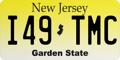 NJ license plate I49TMC