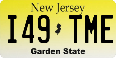 NJ license plate I49TME