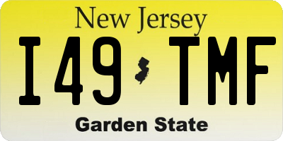 NJ license plate I49TMF