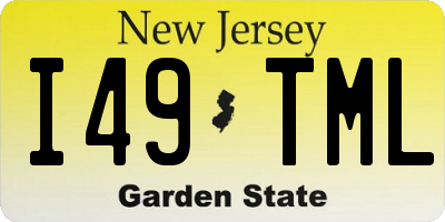 NJ license plate I49TML