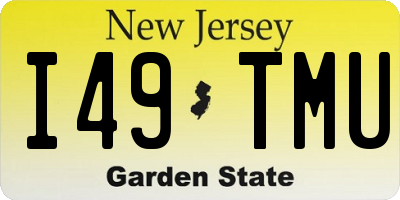 NJ license plate I49TMU