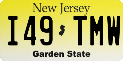 NJ license plate I49TMW