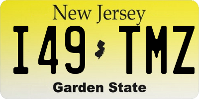 NJ license plate I49TMZ