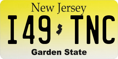 NJ license plate I49TNC