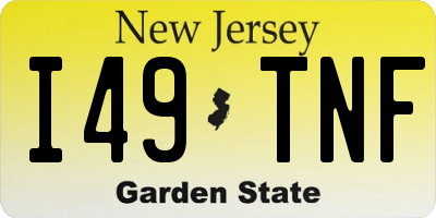 NJ license plate I49TNF