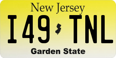 NJ license plate I49TNL