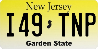 NJ license plate I49TNP