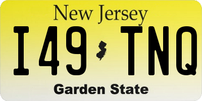 NJ license plate I49TNQ