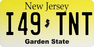 NJ license plate I49TNT