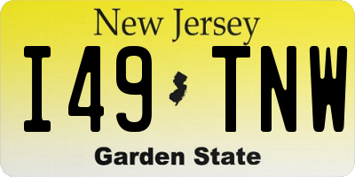 NJ license plate I49TNW