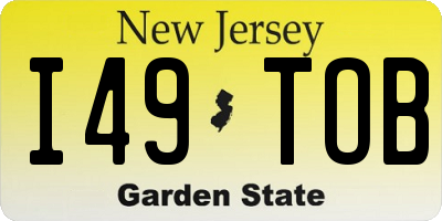 NJ license plate I49TOB