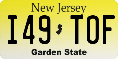 NJ license plate I49TOF